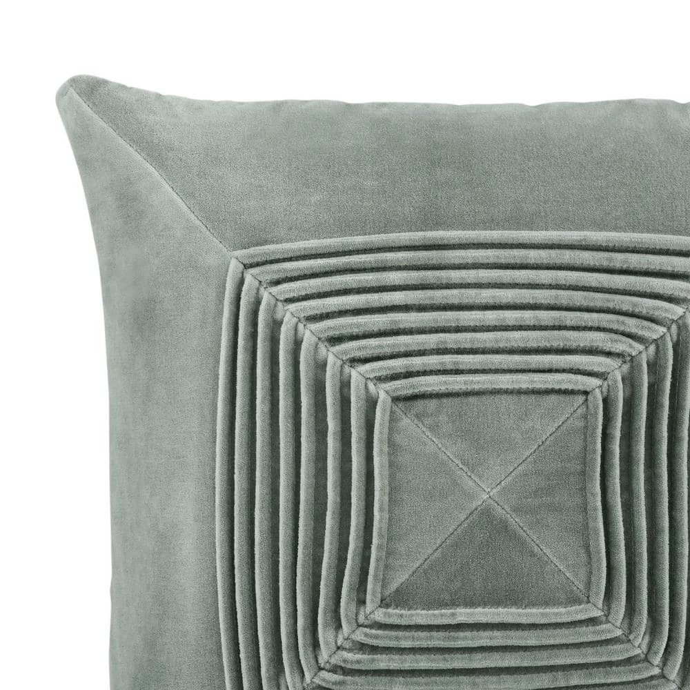 Home Decorators Collection Pale Blue Geometric Pleated 18 in. x 18 in. Square Decorative Throw Pillow 5 Home Decorators Collection Pale Blue Geometric Pleated 18 in. x 18 in. Square Decorative Throw Pillow - Image 3