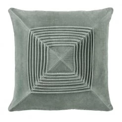 Home Decorators Collection Pale Blue Geometric Pleated 18 in. x 18 in. Square Decorative Throw Pillow
