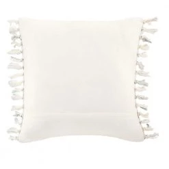 Home Decorators Collection White Stripe 18 in. x 18 in. Square Decorative Throw Pillow with Tassels -Home Decorators Soldes home decorators collection throw pillows s00161061272 1d 1000