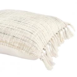 Home Decorators Collection White Stripe 18 in. x 18 in. Square Decorative Throw Pillow with Tassels -Home Decorators Soldes home decorators collection throw pillows s00161061272 a0 1000