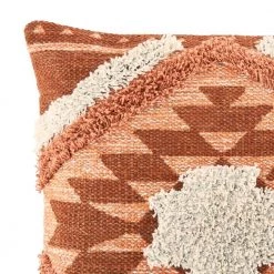 Home Decorators Collection Burnt Orange Geometric Textured Shag 18 in. x 18 in. Square Decorative Throw Pillow -Home Decorators Soldes home decorators collection throw pillows s00161061274 40 1000