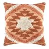 Home Decorators Collection Burnt Orange Geometric Textured Shag 18 in. x 18 in. Square Decorative Throw Pillow