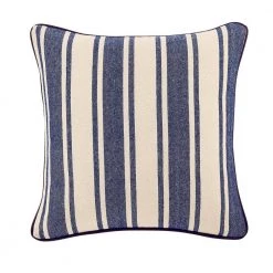 Home Decorators Collection Navy Stripe Piped-Edge 18 in. x 18 in. Square Decorative Throw Pillow -Home Decorators Soldes home decorators collection throw pillows s00161061284 1d 1000