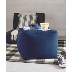 Home Decorators Collection Navy Stripe Piped-Edge 18 in. x 18 in. Square Decorative Throw Pillow -Home Decorators Soldes home decorators collection throw pillows s00161061284 77 1000