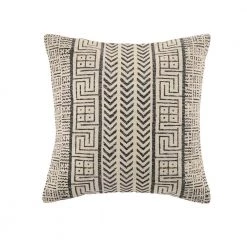 Home Decorators Collection Light Beige Geometric Tribal 18 in. x 18 in. Square Decorative Throw Pillow