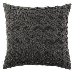 Home Decorators Collection Black Modern Chevron Stitched 18 in. x 18 in. Square Decorative Throw Pillow