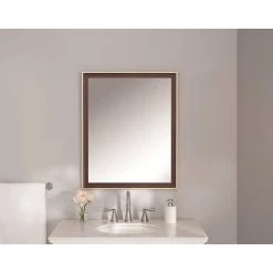 Home Decorators Collection 21.8 in. x 28.8 in. Brown Classic Rectangle Framed Vanity Mirror -Home Decorators Soldes home decorators collection wall mirrors 2002 1824 31 1000