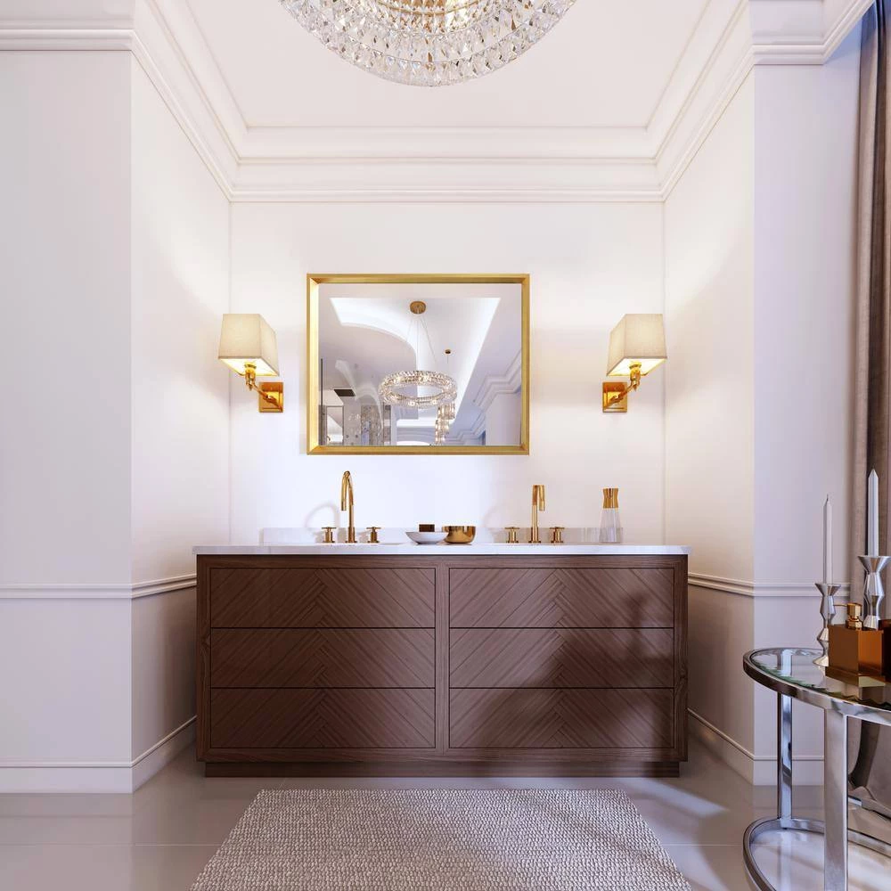 Home Decorators Collection 19.4 in. x 25.4 in. Gold Classic Rectangle PS Framed Vanity Mirror 7 Home Decorators Collection 19.4 in. x 25.4 in. Gold Classic Rectangle PS Framed Vanity Mirror - Image 5