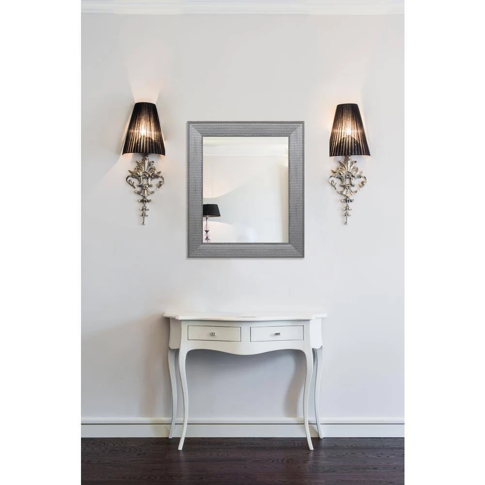 Home Decorators Collection 29.5 in. x 35.5 in. Gray Classic Rectangle Framed Vanity Mirror 7 Home Decorators Collection 29.5 in. x 35.5 in. Gray Classic Rectangle Framed Vanity Mirror - Image 5