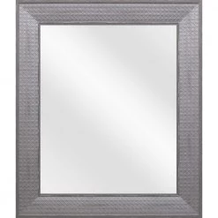 Home Decorators Collection 29.5 in. x 35.5 in. Gray Classic Rectangle Framed Vanity Mirror