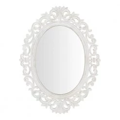 Home Decorators Collection Medium Classic Oval White Wood Framed Mirror (24 in. W x 32 in. H)