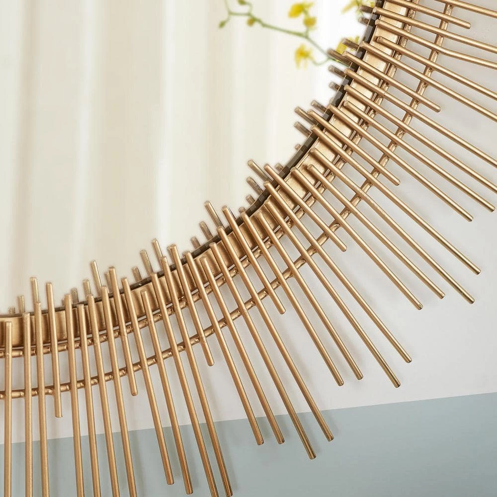 Home Decorators Collection Medium Sunburst Gold Modern Accent Mirror (31 in. Diameter) 7 Home Decorators Collection Medium Sunburst Gold Modern Accent Mirror (31 in. Diameter) - Image 5