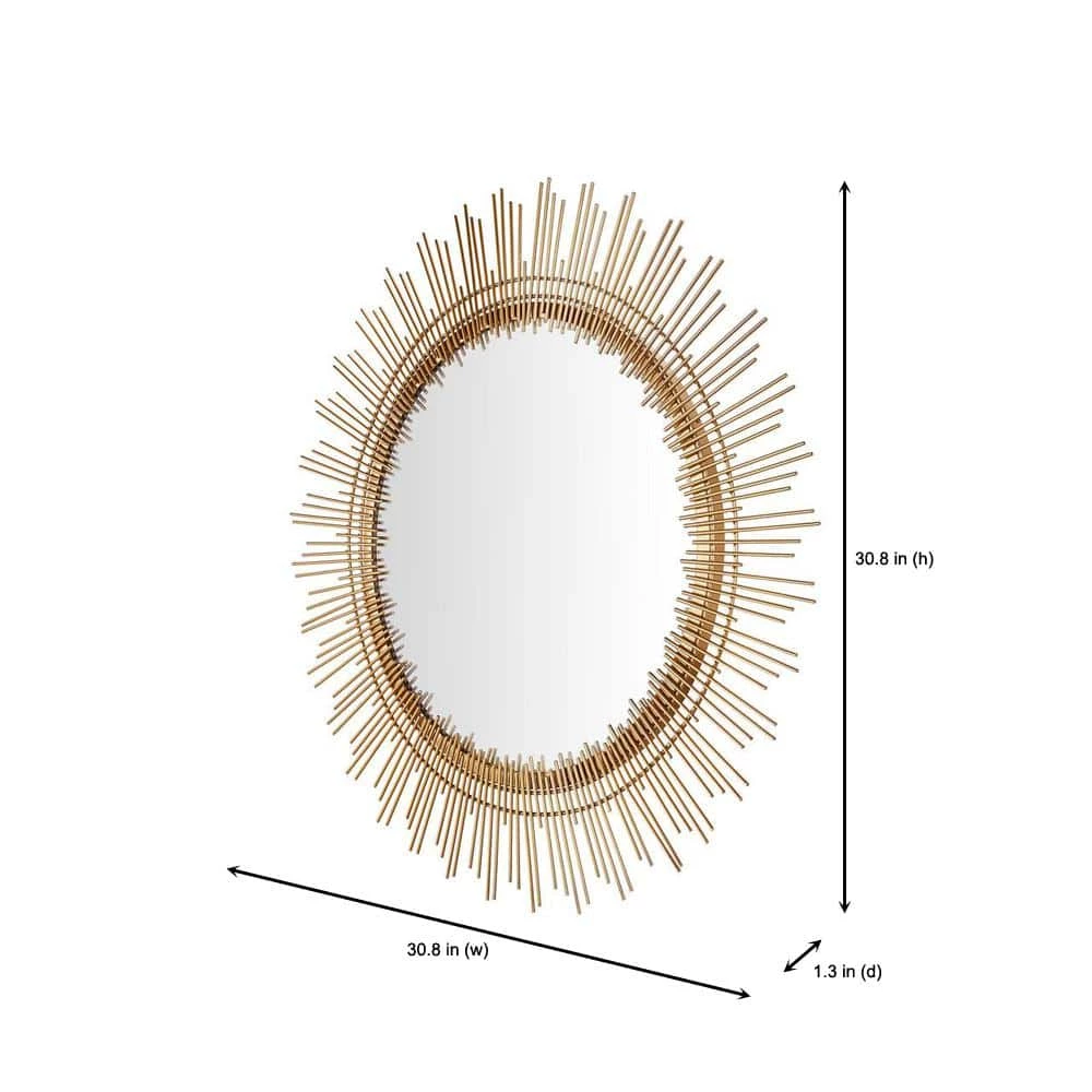 Home Decorators Collection Medium Sunburst Gold Modern Accent Mirror (31 in. Diameter) 5 Home Decorators Collection Medium Sunburst Gold Modern Accent Mirror (31 in. Diameter) - Image 3