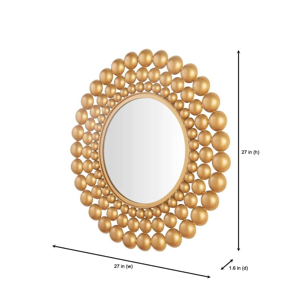 Home Decorators Collection Medium Round Gold Bubble Glam Accent Mirror (27 in. Diameter) 7 Home Decorators Collection Medium Round Gold Bubble Glam Accent Mirror (27 in. Diameter) - Image 5