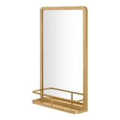 Home Decorators Collection Medium Modern Rectangular Gold Framed Mirror with Shelf (15 in. W x 24 in. H) -Home Decorators Soldes home decorators collection wall mirrors dc21 36980 4f 1000