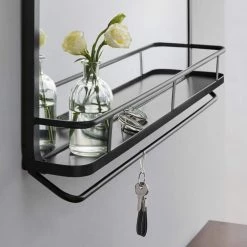 Home Decorators Collection Medium Modern Rectangular Black Framed Mirror with Shelf (30 in. W x 16 in. H) 9 Home Decorators Collection Medium Modern Rectangular Black Framed Mirror with Shelf (30 in. W x 16 in. H) -Home Decorators Soldes home decorators collection wall mirrors dc21 36986 40 1000