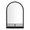 Home Decorators Collection Medium Modern Arched Black Framed Mirror with Shelf (16 in. W x 24 in. H) -Home Decorators Soldes home decorators collection wall mirrors dc21 36988 64 1000