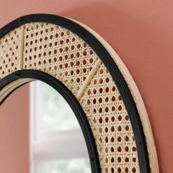 Home Decorators Collection Medium Arched Natural and Black Rattan Cane Mirror (24 in. W x 32 in H) -Home Decorators Soldes home decorators collection wall mirrors h280c21003 40 1000