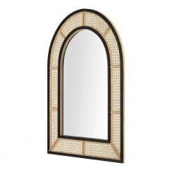Home Decorators Collection Medium Arched Natural and Black Rattan Cane Mirror (24 in. W x 32 in H) -Home Decorators Soldes home decorators collection wall mirrors h280c21003 4f 1000