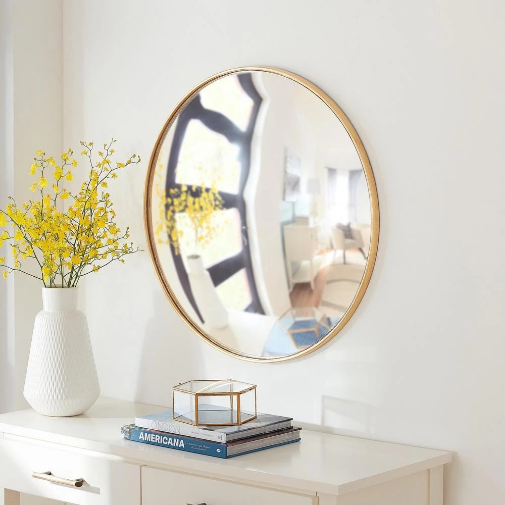 Home Decorators Collection Round Convex Mirror in Gold (24 in. D) 4 Home Decorators Collection Round Convex Mirror in Gold (24 in. D) - Image 2