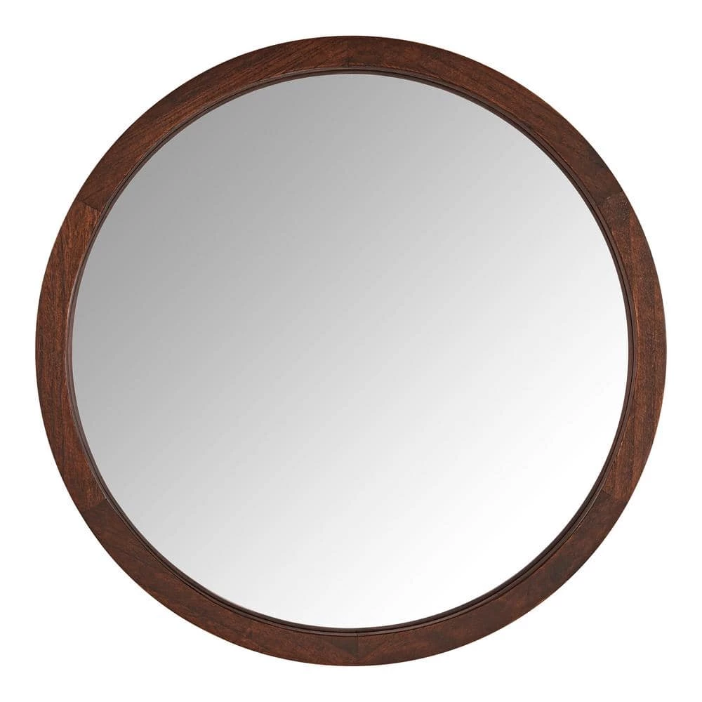 Home Decorators Collection Medium Round Dark Stain Wood Transitional Accent Mirror (24 in. Diameter) 3 Home Decorators Collection Medium Round Dark Stain Wood Transitional Accent Mirror (24 in. Diameter)