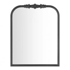 Home Decorators Collection Medium French Country Arched Black Ornate Wood Framed Mirror (23 in. W x 29 in. H)
