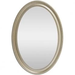 Home Decorators Collection 32 in. x 22 in. Gold Rustic Oval Design Wood Frame Vanity Mirror