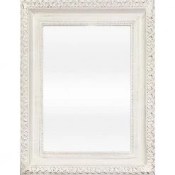 Home Decorators Collection 28.3 in. x 36.3 in. White Wood Frame Rustic Rectangle Vanity Mirror