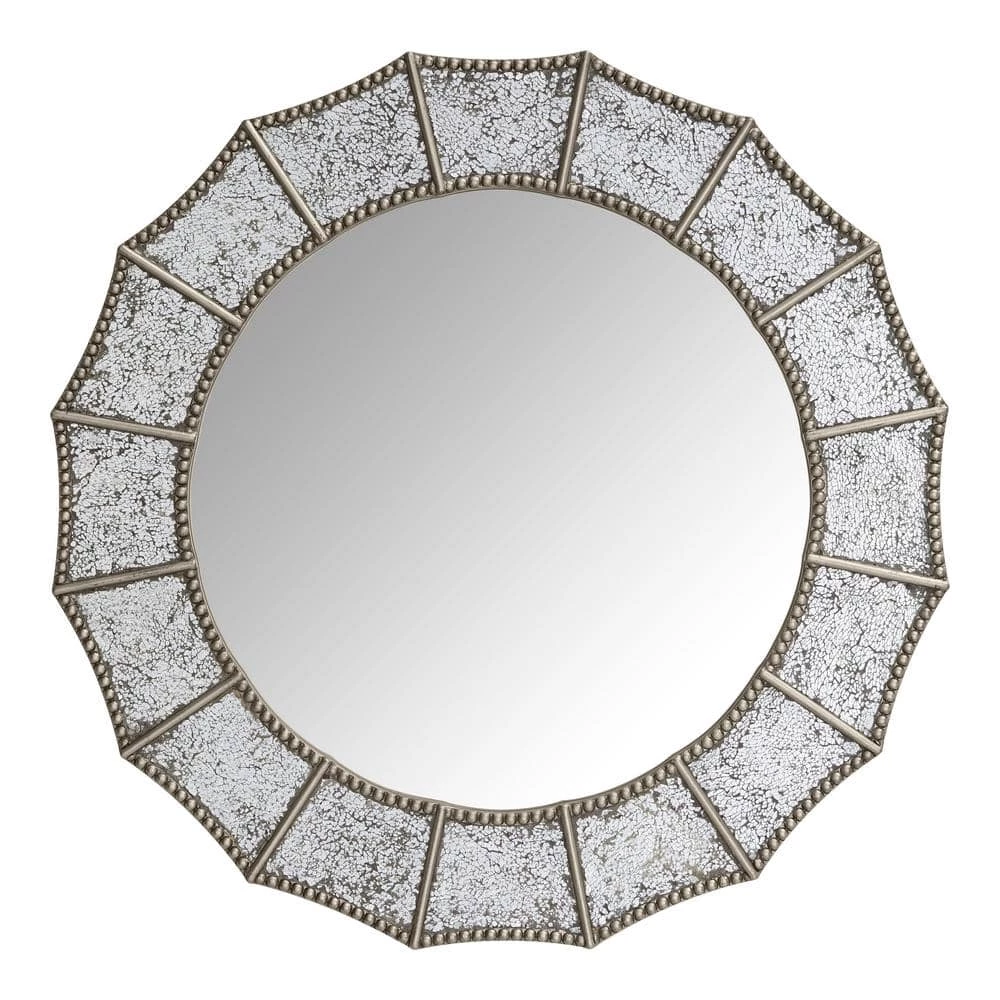 Home Decorators Collection Medium Round Silver Antiqued Glam Mirror (32 in. Diameter) 3 Home Decorators Collection Medium Round Silver Antiqued Glam Mirror (32 in. Diameter)
