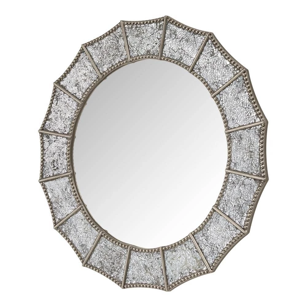 Home Decorators Collection Medium Round Silver Antiqued Glam Mirror (32 in. Diameter) 7 Home Decorators Collection Medium Round Silver Antiqued Glam Mirror (32 in. Diameter) - Image 5