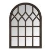 Home Decorators Collection Medium Arched Dark Stained Wood Windowpane Antiqued Classic Accent Mirror (26 in. H x 36 in. W) -Home Decorators Soldes home decorators collection wall mirrors mr30368 hd 64 1000