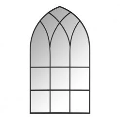 Home Decorators Collection Large Arched Black Windowpane Classic Accent Mirror (43 in. H x 24 in. W)