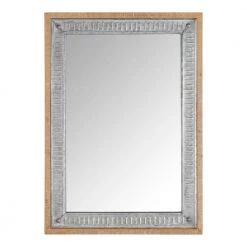 Home Decorators Collection Small Rectangle Galvanized Antiqued Farmhouse Accent Mirror (20 in. H x 28 in. W)