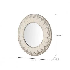 Home Decorators Collection Medium Round Ivory Antiqued Classic Accent Mirror (32 in. Diameter) -Home Decorators Soldes home decorators collection wall mirrors p180278 1xxa 40 1000