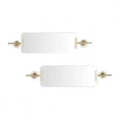 Home Decorators Collection Medium Rectangle Champagne Art Deco Accent Mirror with Mounting Brackets (32 in. H x 8 in. W)