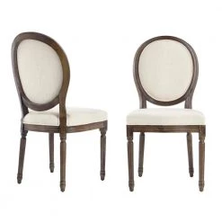 Home Decorators Collection Ellington Haze Wood Upholstered Dining Chair with Rounded Back Ivory Seat (Set of 2) (19 in. W x 38 in. H) -Home Decorators Soldes ivory haze home decorators collection dining chairs pjc685 297004 77 1000