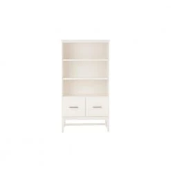Home Decorators Collection 61.1 in. Ivory Wood 3-shelf Standard Bookcase with Adjustable Shelves