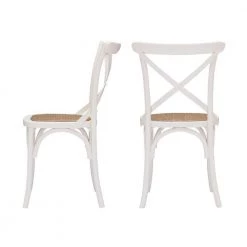 Home Decorators Collection Mavery Ivory Wood Dining Chair with Cross Back and Woven Seat (Set of 2) (19 in. W x 34.6 in. H) -Home Decorators Soldes ivory home decorators collection dining chairs pjc118 297001 1f 1000