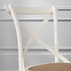 Home Decorators Collection Mavery Ivory Wood Dining Chair with Cross Back and Woven Seat (Set of 2) (19 in. W x 34.6 in. H) -Home Decorators Soldes ivory home decorators collection dining chairs pjc118 297001 40 1000