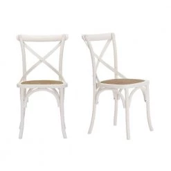 Home Decorators Collection Mavery Ivory Wood Dining Chair with Cross Back and Woven Seat (Set of 2) (19 in. W x 34.6 in. H) -Home Decorators Soldes ivory home decorators collection dining chairs pjc118 297001 77 1000
