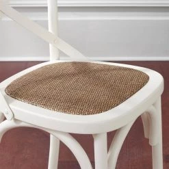 Home Decorators Collection Mavery Ivory Wood Dining Chair with Cross Back and Woven Seat (Set of 2) (19 in. W x 34.6 in. H) -Home Decorators Soldes ivory home decorators collection dining chairs pjc118 297001 a0 1000