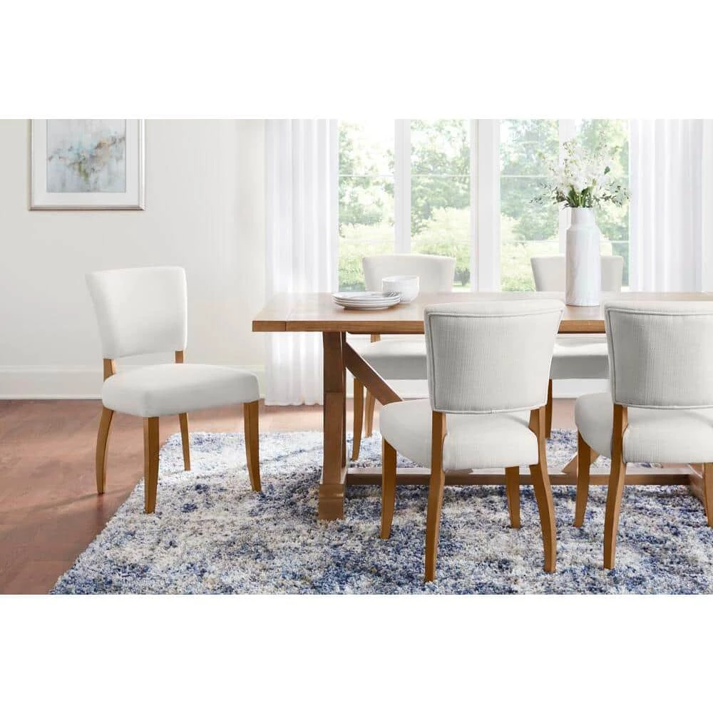 Home Decorators Collection Ivory Upholstered Dining Chairs with Haze Finished Wood Accents (Set of 2) 3 Home Decorators Collection Ivory Upholstered Dining Chairs with Haze Finished Wood Accents (Set of 2)
