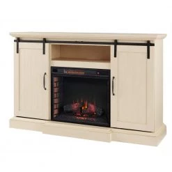 Home Decorators Collection Chastain 68 in. Freestanding Media Console Electric Fireplace TV Stand with Sliding Barn Door in Ivory -Home Decorators Soldes ivory home decorators collection fireplace tv stands 118076 e1 1000