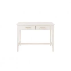 Home Decorators Collection 42 in. Rectangular Ivory 2 Drawer Writing Desk with Built-In Storage