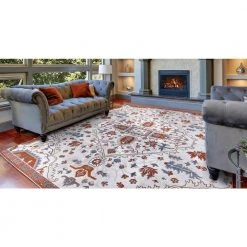 Home Decorators Collection Talya Ivory/Red 8 ft. x 10 ft. Medallion Area Rug -Home Decorators Soldes ivory red home decorators collection area rugs 54027 4f 1000