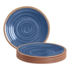 Home Decorators Collection Azria Melamine Salad Plates in Laguna Blue (Set of 6)