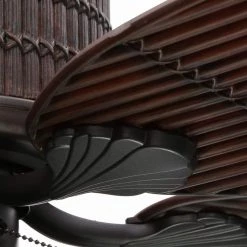 Home Decorators Collection Tahiti Breeze 52 in. LED Indoor/Outdoor Natural Iron Ceiling Fan with Mahogany Bamboo Accents -Home Decorators Soldes mahogany home decorators collection ceiling fans with lights ac303 ni mh 1d 1000