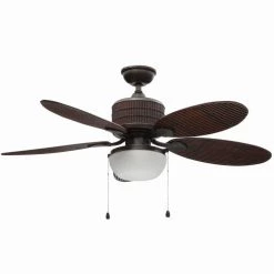 Home Decorators Collection Tahiti Breeze 52 in. LED Indoor/Outdoor Natural Iron Ceiling Fan with Mahogany Bamboo Accents -Home Decorators Soldes mahogany home decorators collection ceiling fans with lights ac303 ni mh 66 1000
