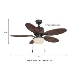 Home Decorators Collection Tahiti Breeze 52 in. LED Indoor/Outdoor Natural Iron Ceiling Fan with Mahogany Bamboo Accents -Home Decorators Soldes mahogany home decorators collection ceiling fans with lights ac303 ni mh a0 1000