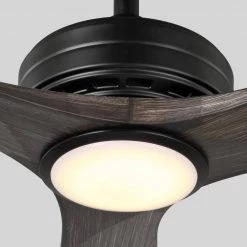 Home Decorators Collection Bayshire 60 in. LED Indoor/Outdoor Matte Black Ceiling Fan with Remote Control and White Color Changing Light Kit -Home Decorators Soldes matte black finish home decorators collection ceiling fans with lights 102l60mbkddw 1d 1000